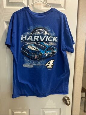 Blue Short Sleeve Racing Graphic Tee